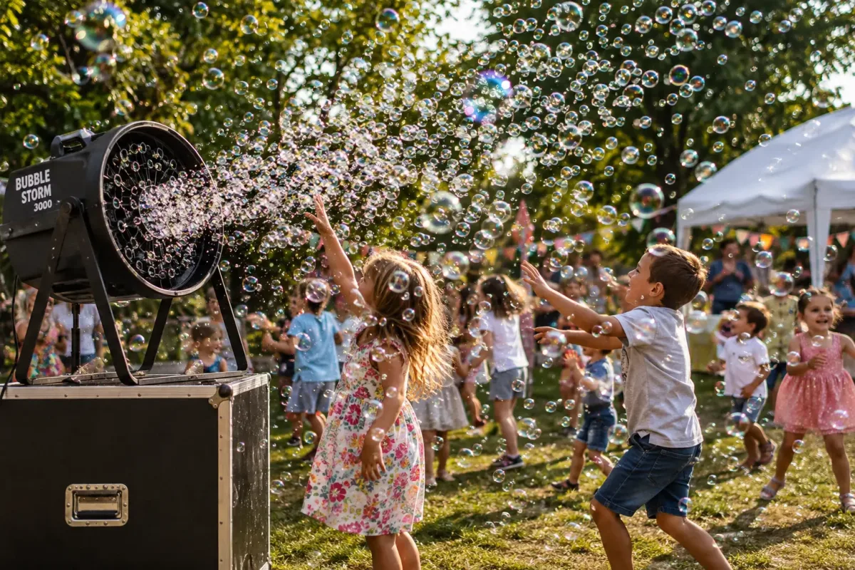Tempête de bulles animée par DJ Val en Vaucluse